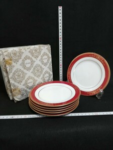 S551.【未使用】 Noritake ノリタケ　GOLDMERE ケーキ皿 プレート 金彩 中皿 洋食器 6枚/60