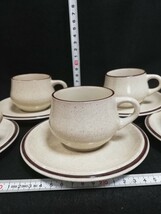 CS5113 .【未使用】 Noritake ノリタケ ストーンウェア　FOLKSTONE カップ ソーサー コーヒーカップ 洋食器 5客セット/80_画像3