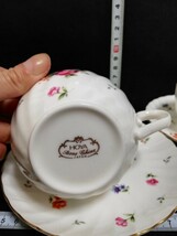 CS51310.【美品】HOYA ホヤ カップ ソーサー ティーカップ 花柄 洋食器　2客/60_画像4