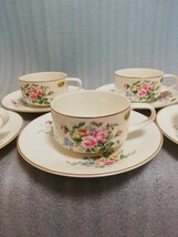 CS5174.【未使用】昭和レトロ　セーエー陶器　SEIEY CHINA カップ ソーサー コーヒーカップ 花柄 洋食器 ティーカップ 5客セット/80_画像3