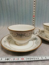 CS5214.Noritake ノリタケ　NOBLE カップ ソーサー 花柄 金彩 2客 コーヒーカップ ティーカップ/60_画像4