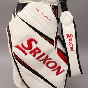 【良品】SRIXON スリクソン キャディバッグ《8型》カート 5分割 軽量 ホワイト レザー ショルダー フード ゴルフバッグ ＃160※G220の画像5