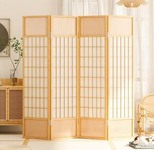  divider screen just length bulkhead .4 ream partition natural tree made screen partitioning screen folding screen high type length 44cm×4 height 178cm