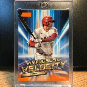 【大谷翔平 50枚限定 スタクラ】2023 Topps Stadium Club - Shohei Ohtani Orange Virtuosos of Velocity Insert /50