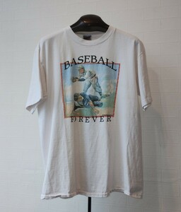 ■ 80s vintage ■ ONEITA オニータ シングルステッチ ■ BASEBALL FOREVER プリントtシャツ ■ Made in USA アメリカ製 ■ NNN1254