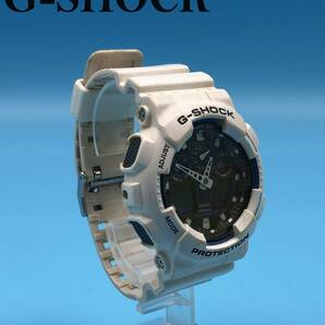 7702802-3【稼働品】CASIO/カシオ/G-SHOCK/Gショック/GA-100B/ホワイト/ブルー デジアナ/ワイドフェイス/ワールドタイム/腕時計の画像1