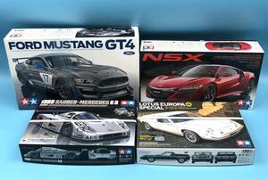 7702912-5【新品未組立品】おまとめ/プラモデル/フォードマスタングGT4/NSX/ザウバーメルセデスC9/ロータスヨーロッパスペシャル/TAMIYA