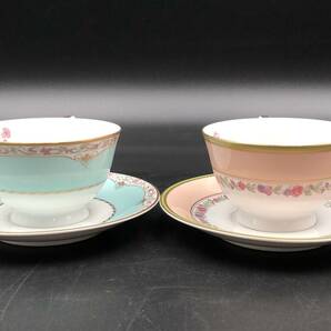 7702901-6【MARUMI】Fine China/ナルミ/ファインチャイナ/カップ＆ソーサー/2種類/2客セット/ピンク/ライトブルーの画像3