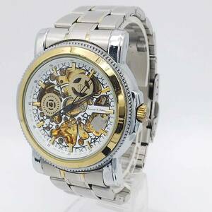  free shipping [ self-winding watch ]* Germany * Krone n&zo-ne*Kronen&Sohne* skeleton * original belt * men's / wristwatch / analogue / machine 