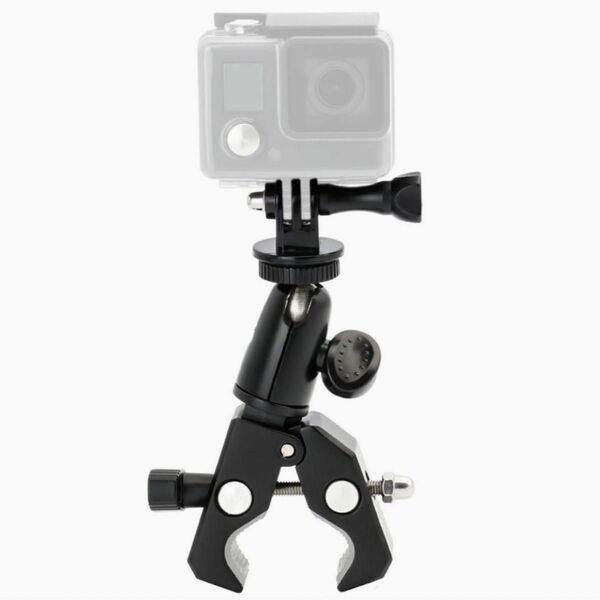 カメラホルダー 自転車・バイク・オートバイマウント 1/4ネジ 360度回転 三脚式マウント デジタルカメラに対応