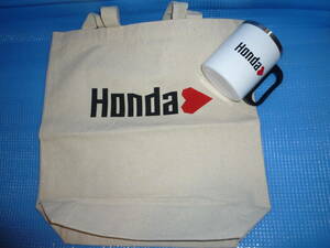 A* unused * not for sale *Honda Honda Heart stainless steel mug 300ml. Heart tote bag 