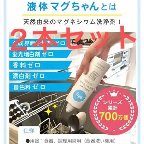 ２本セット 食洗機用液体マグちゃん 食洗機 洗剤 マグネシウム 配合 【カラダに優しい食洗機用洗浄液】500mL