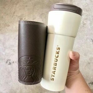 スターバックス ステンレスタンブラー 革のスリーブ STARBUCKS