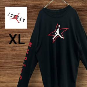 AIR JORDAN/エアジョーダン　ジャンプマン ロゴ ロンT黒 XL