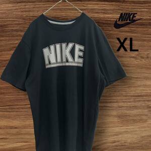 古着！NIKE/ナイキ　ロゴＴシャツ　ブラック　XL 割れロゴ半袖 コットン 100