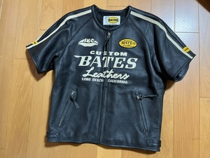 ＢＡＴＥＳ　本革　レザー　半袖　パンチングジャケット　サイズ　L