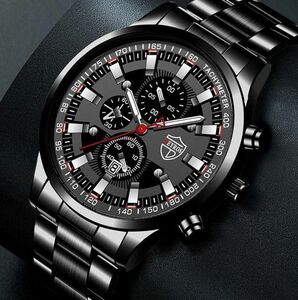 1390新品 DEYROS クロノグラフ 腕時計メンズ /黒3d956o