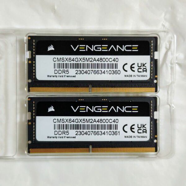 CORSAIR VENGEANCE DDR5 4800MHz ノートPC用 メモリ　32GBx2 合計64GB