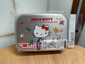 * Hello Kitty aluminium lunch box 370ml Hello Kitty silver chewing gum check made in Japan long time period unused goods *