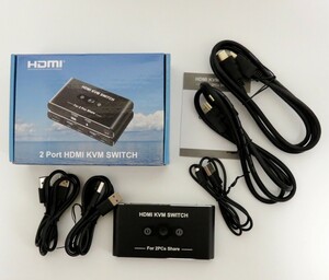 【1円スタート】パソコン切替器 ディスプレイ切替器 HDMI 2入力1出力 4K@60Hz USB 1円 TER01_1624