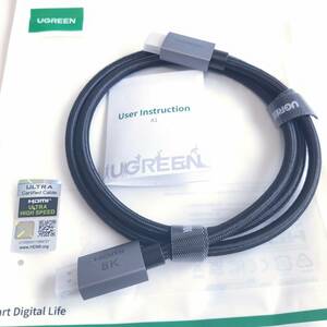 「一円スタート」UGREEN 8K 60Hz HDMI ケーブル HDMI2.1 Ultra High Speed 1m Model: 25908「1円」AKI01_2593