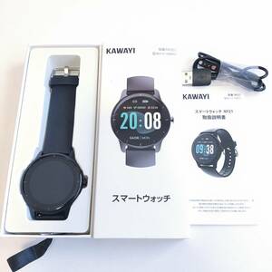 「一円スタート」KAWAYI スマートウォッチ ブラック NY21「1円」AKI01_2650