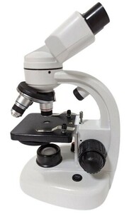 【一円スタート】顕微鏡 Biological Microscope LED集光 両眼ヘッド 集光調整 持ち運びケース付き N95313 1円 ☆D02207☆