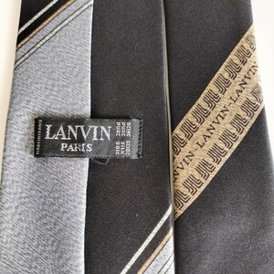 ランバン(LANVIN)グレー黒切り替えネクタイ