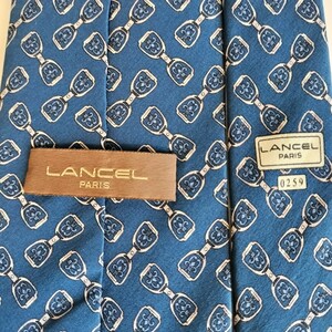 LANCEL(ランセル )青ホースビットネクタイ