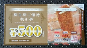 送料無 料安楽亭 株主優待 七輪房 フォルクス ステーキのどん 7000円分　おまけあり