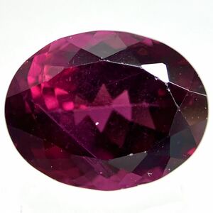 3.3ctUP!!●天然ロードライトガーネット3.340ct●m 約9.7×7.5mm ルース 裸石 rhodolite garnet ソーティング付き 宝石 ジュエリー