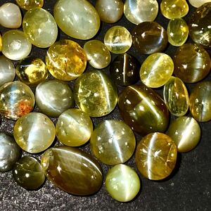 大量!!●天然クリソベリルキャッツアイおまとめ50ct●m ルース 裸石 猫目石 cats eye 宝石 ジュエリー chrysoberyl 