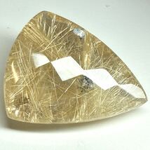 大粒!!●天然ルチレィテッドクォーツ83.854ct●m 約37.36×30.14mm ルース 裸石 rutilequartz ルチル ソーティング付 宝石 ジュエリー n_画像1