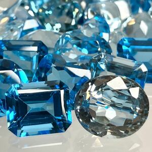 ★天然ブルートパーズおまとめ200ct★m ルース 裸石 宝石 ジュエリー jewelry Blue topaz トパーズ　③