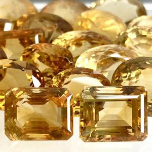 ●天然シトリン20点おまとめ300ct●m ルース 裸石 宝石 ジュエリー jewelry citrine 黄水晶 クォーツ ②