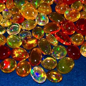 . color effect!! large amount!!* natural fire opal . summarize 50ct*m loose unset jewel gem jewelry jewelry fire opal. color rainbow DG2
