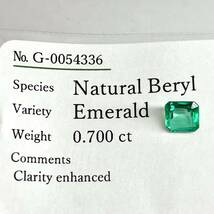 ●天然エメラルド0.700ct●m 約5.5×5.2mmソーティング付 ルース 裸石 宝石 ジュエリーjewerly emerald テ DG0_画像3