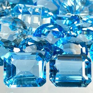 大量!!●天然ブルートパーズおまとめ200ct●m ルース 裸石 ジュエリー ブルートパーズ jewelry blue topaz ①