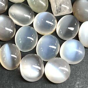 ●天然ムーンストーン19点おまとめ100ct●m ルース 裸石 宝石 ジュエリー jewelry moon stone シラー効果 パワーストーン カボション 