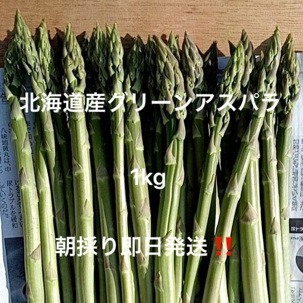 北海道産グリーンアスパラ 1kg 無農薬！