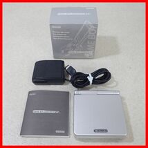 ☆動作品 GBASP ゲームボーイアドバンスSP 本体 AGS-001 プラチナシルバー 箱説付 Nintendo 任天堂【10_画像1