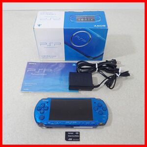 1 иен ~ PSP PlayStation портативный PSP-3000bai Blanc to* голубой корпус SONY Sony коробка мнение есть с дефектом товар [10