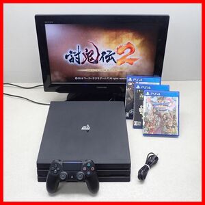 1円〜 PS4 Pro プレステ4 プロ 本体 CUH-7000B 1TB + 討鬼伝2 等 ソフト3本 まとめてセット PlayStation4 Pro SONY ソニー 難あり品【20