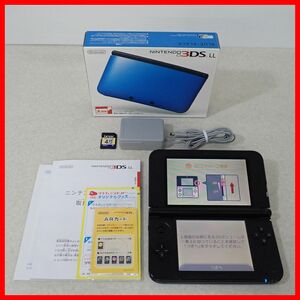 1円〜 動作品 ニンテンドー3DSLL 本体 SPR-001 ブルー×ブラック Nintendo 任天堂 箱説付【10