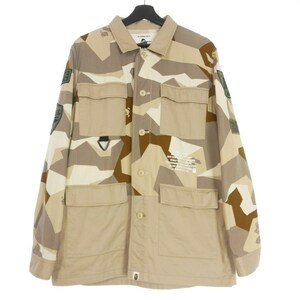 アベイシングエイプ A BATHING APE ミリタリージャケット ブルゾン L ベージュ 001SHE801012X メンズ