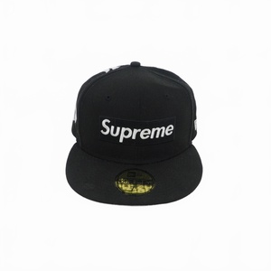 シュプリーム SUPREME 21AW ニューヨーク ヤンキース ボックス ロゴ キャップ 帽子 ニューエラ ７4/１ 57.7cm ブラック ホワイト