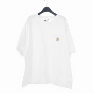 カーハート carhartt Tシャツ 半袖 カットソー クルーネック ワンポイント ロゴ XL 白 ホワイト メンズ