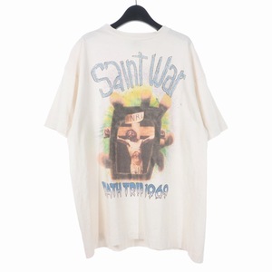 未使用品 セントマイケル SAINT MICHAEL 24SS SAINT WAR プリントTシャツ カットソー 半袖 XL 白 ホワイト SM-YS8-0000-007