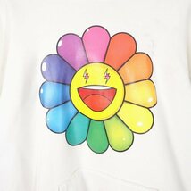 J.バルヴィン J Balvin 村上隆 Takashi Murakami Rainbow Flower Hoodie カイカイキキ パーカー フーディー スウェット XS ホワイト_画像4