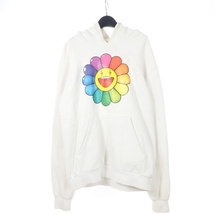 J.バルヴィン J Balvin 村上隆 Takashi Murakami Rainbow Flower Hoodie カイカイキキ パーカー フーディー スウェット XS ホワイト_画像1